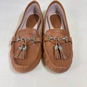 ANTONIO MELANI Brown Leather Tassel Loafers Size 9